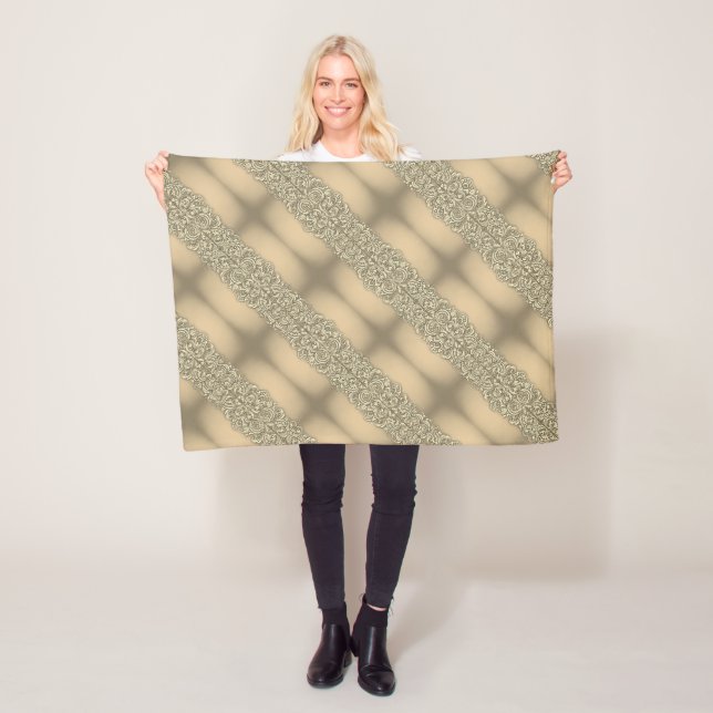 Gold Baroque Stripes Blanket (In Situ)