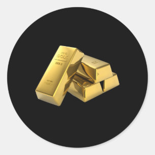 Gold Bars Classic Round Sticker