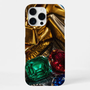 gold bars precious stones iPhone 16 pro max case