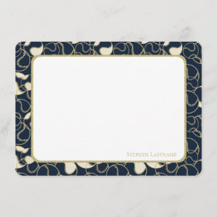 Gold Baseball Softball Thank you flat card