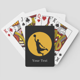 Gold Basketball Circle Personalised Playing Cards