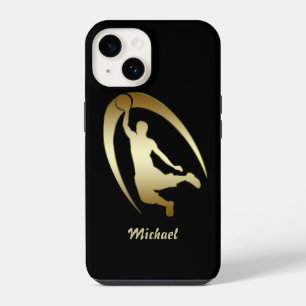 Gold Basketball Player Slam Dunk iPhone 14 Case