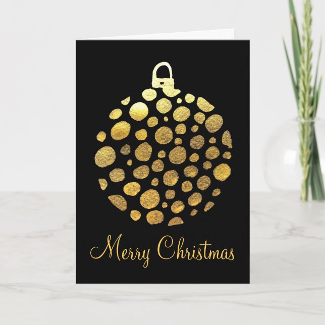Gold bauble Christmas glam Card (Front)