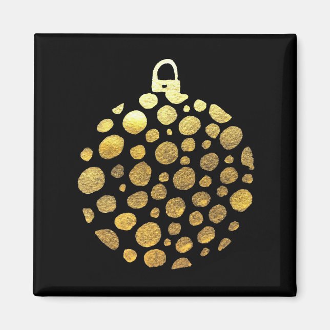 Gold bauble Christmas glam Magnet (Front)