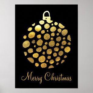 Gold bauble Christmas glam Poster