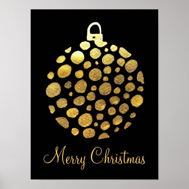 Gold bauble Christmas glam Poster (Front)