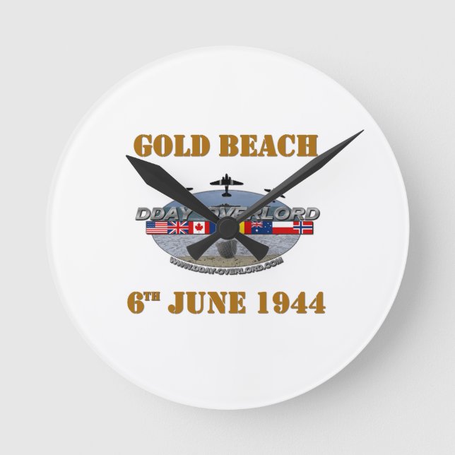 Gold Beach 6th June 1944 Round Clock (Front)