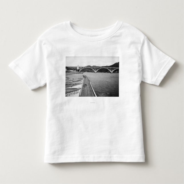 Gold Beach, Oregon Docks and Bridge over Rogue Toddler T-Shirt (Front)