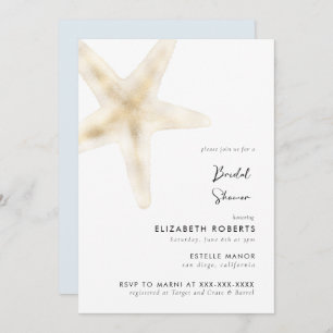 Gold Beach Wedding Bridal Brunch Shower Invitation