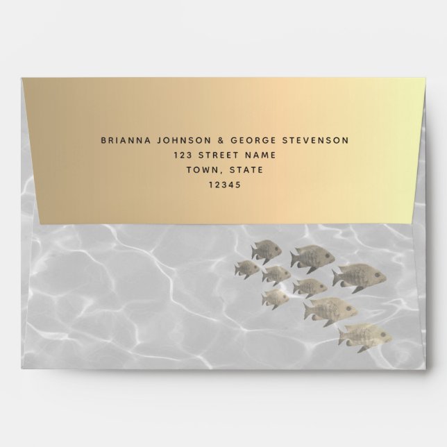 Gold Beach Wedding  Envelope (Back (Top Flap))