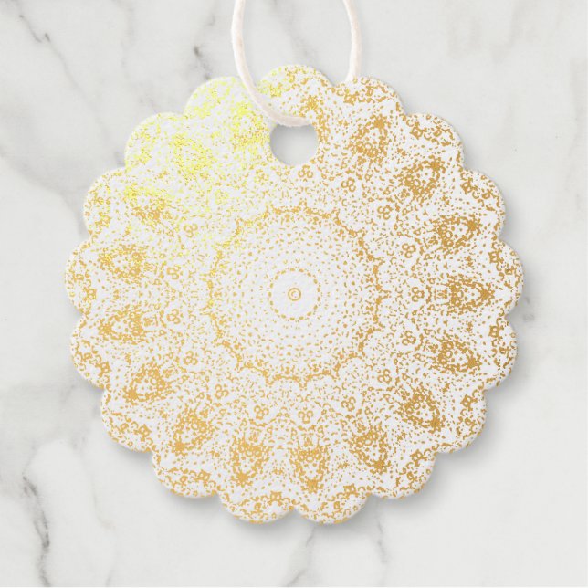 gold bead doilies Foil Favour Tag (Front)