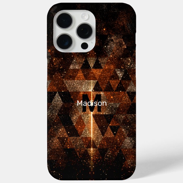 Gold beam in geometric sparkly universe Monogram Case-Mate iPhone Case (Back)