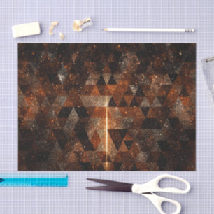 Gold beam in geometric sparkly universe  tissue paper