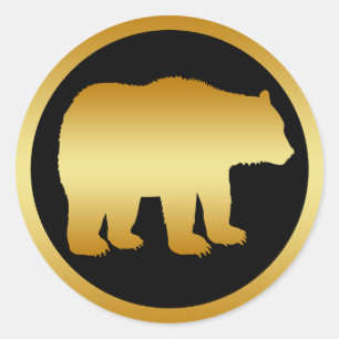 GOLD BEAR CLASSIC ROUND STICKER