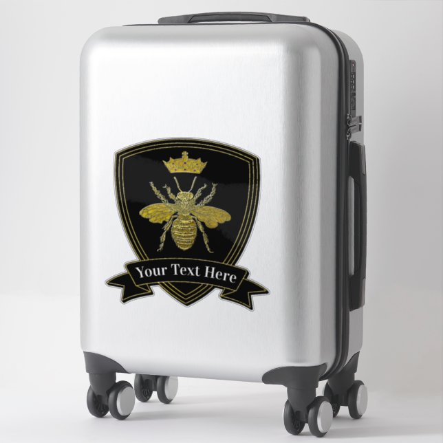 Gold Bee Crown Your Text (Suitcase)