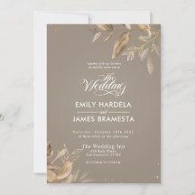 Gold Beige Floral Watercolor Budget Wedding