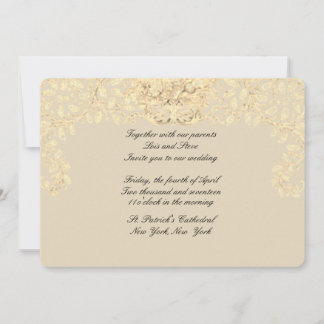 Gold Beige Victorian Style Wedding Invitation