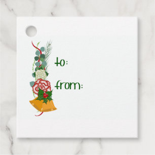 Gold Bells Christmas Gift Tag