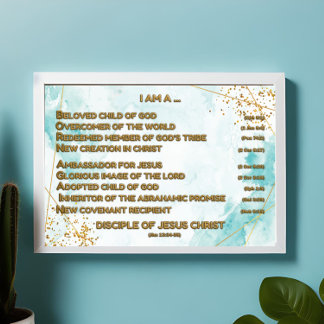 Gold Biblical Affirmations Acrostic w_Scripture 1 Photo Print