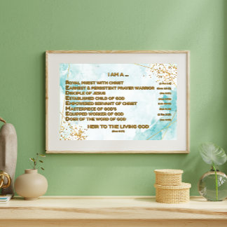 Gold Biblical Affirmations Acrostic w_Scripture 3 Poster