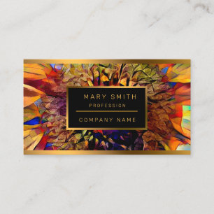 Gold Big Sun Sunflower Elegant Collection Business Card