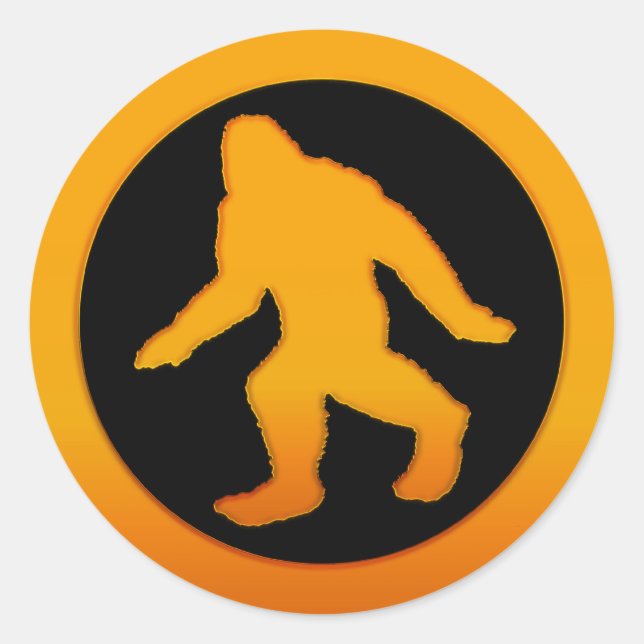 Gold Bigfoot Classic Round Sticker (Front)