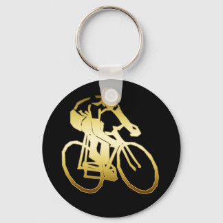 GOLD BIKE RIDER KEY RING