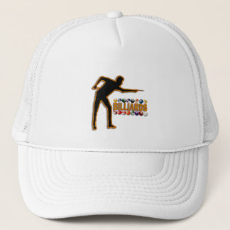GOLD BILLIARDS PLAYER TRUCKER HAT