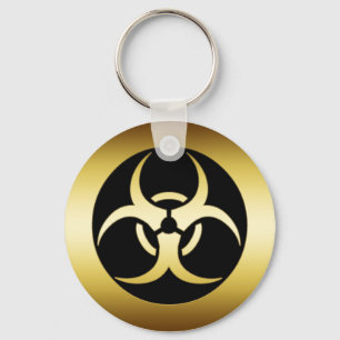 GOLD BIO-HARZARD SYMBOL KEY RING