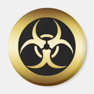 GOLD BIO-HARZARD SYMBOL MAGNET