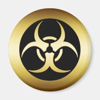GOLD BIO-HARZARD SYMBOL MAGNET