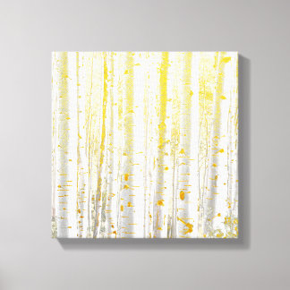 Gold Birch Forest Canvas Print