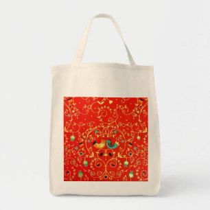Gold Bird Couple Robin One I Love Winter Christmas Tote Bag