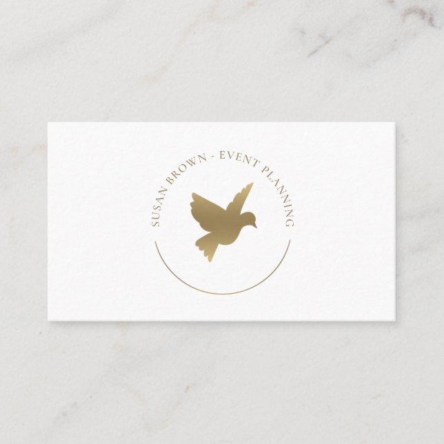 Gold Bird Logo Business Card (Front)
