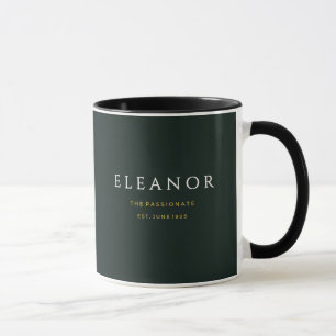 Gold Birth Flower Custom Name Mug - June Rose