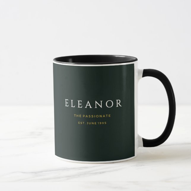 Gold Birth Flower Custom Name Mug - June Rose (Right)