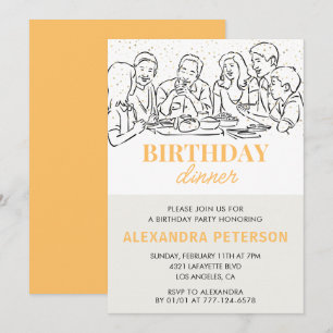 Gold Birthday Dinner 81st birthday invitation 