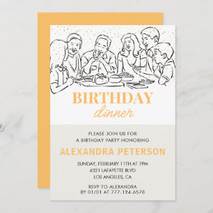 Gold Birthday Dinner 88th birthday invitation 