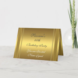 Gold  Birthday Party Invitation
