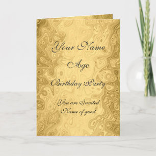 Gold  Birthday Party Invitation All birthdays