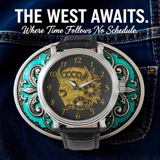 Gold Bison Adorned With Flowers and Foliage Watch (Creator Uploaded)