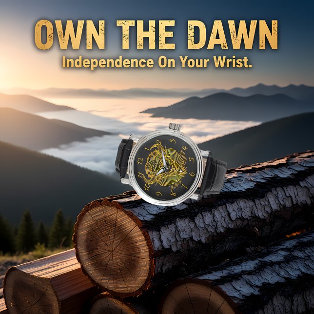 Gold Bison Buffalo Artwork With Intricate Design Watch (Creator Uploaded)