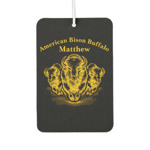 Gold Bison Stampede in a Wild Prairie Setting Car Air Freshener
