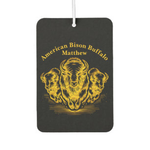 Gold Bison Stampede in a Wild Prairie Setting Car Air Freshener