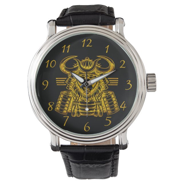 Gold Bison Warrior Design in Samurai Armour  Watch (Front)