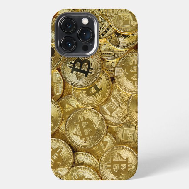 Gold Bitcoin BTC Cryptocurrency Coin Pattern iPhone Case (Back)