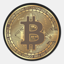 Gold Bitcoin Cryptocurrency Money Stickers