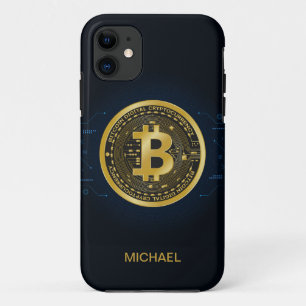 Gold Bitcoin Cryptocurrency Personalised Name Case-Mate iPhone Case