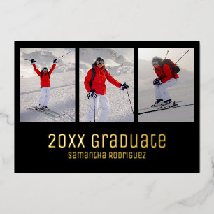 Gold Black 2025 Graduate 3 Photo Graduation Party