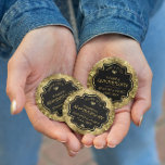 Gold & Black 50th Wedding Anniversary<br><div class="desc">Image of a gold shiny floral damask and gold diamonds with a customisable text template for you to customise.</div>
